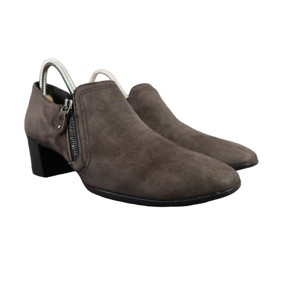 Munro Shoes Womens 8.5 Bootie Fashion Annee Professional Comfort Suede Brown Zip
